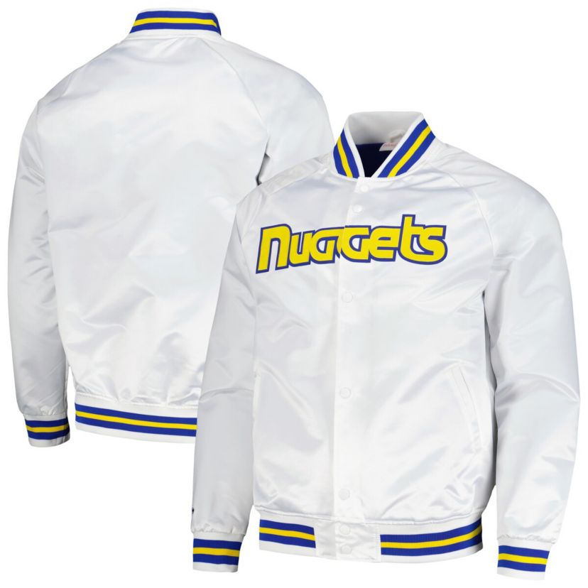 NBA Denver Nuggets Hardwood Classics Throwback Wordmark Raglan Full-Snap Jacket