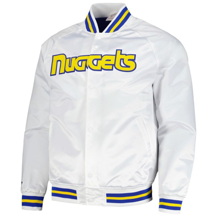 NBA Denver Nuggets Hardwood Classics Throwback Wordmark Raglan Full-Snap Jacket