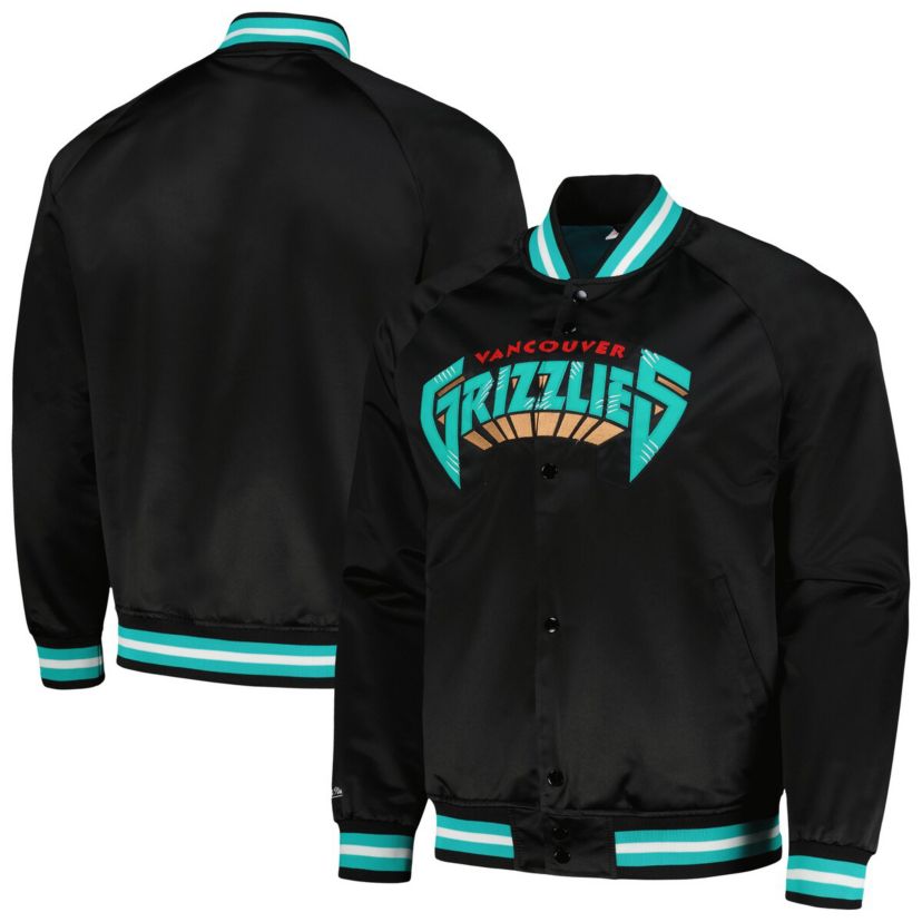 Hardwood Classic Teams Vancouver Grizzlies Hardwood Classics Throwback Wordmark Raglan Full-Snap Jacket