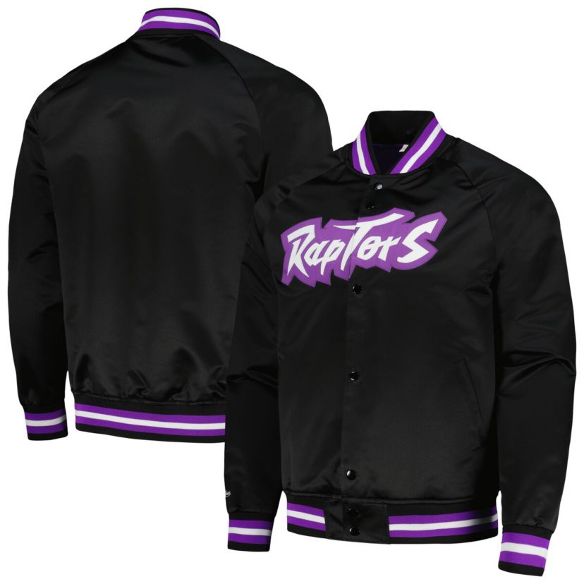 NBA Toronto Raptors Hardwood Classics Throwback Wordmark Raglan Full-Snap Jacket