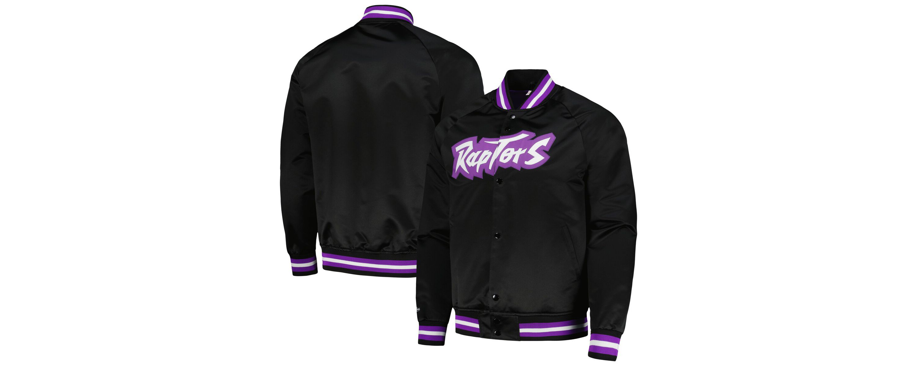 NBA Toronto Raptors Hardwood Classics Throwback Wordmark Raglan Full-Snap Jacket