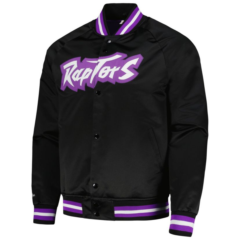 NBA Toronto Raptors Hardwood Classics Throwback Wordmark Raglan Full-Snap Jacket