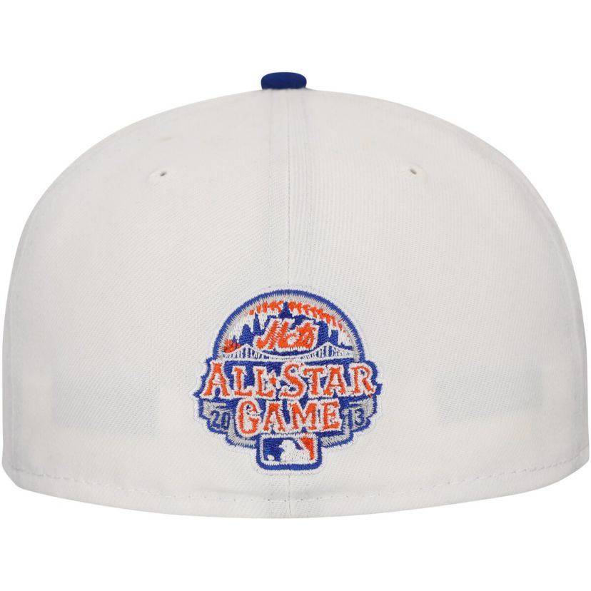 MLB White/Royal New York Mets Major Sidepatch 59FIFTY Fitted Hat