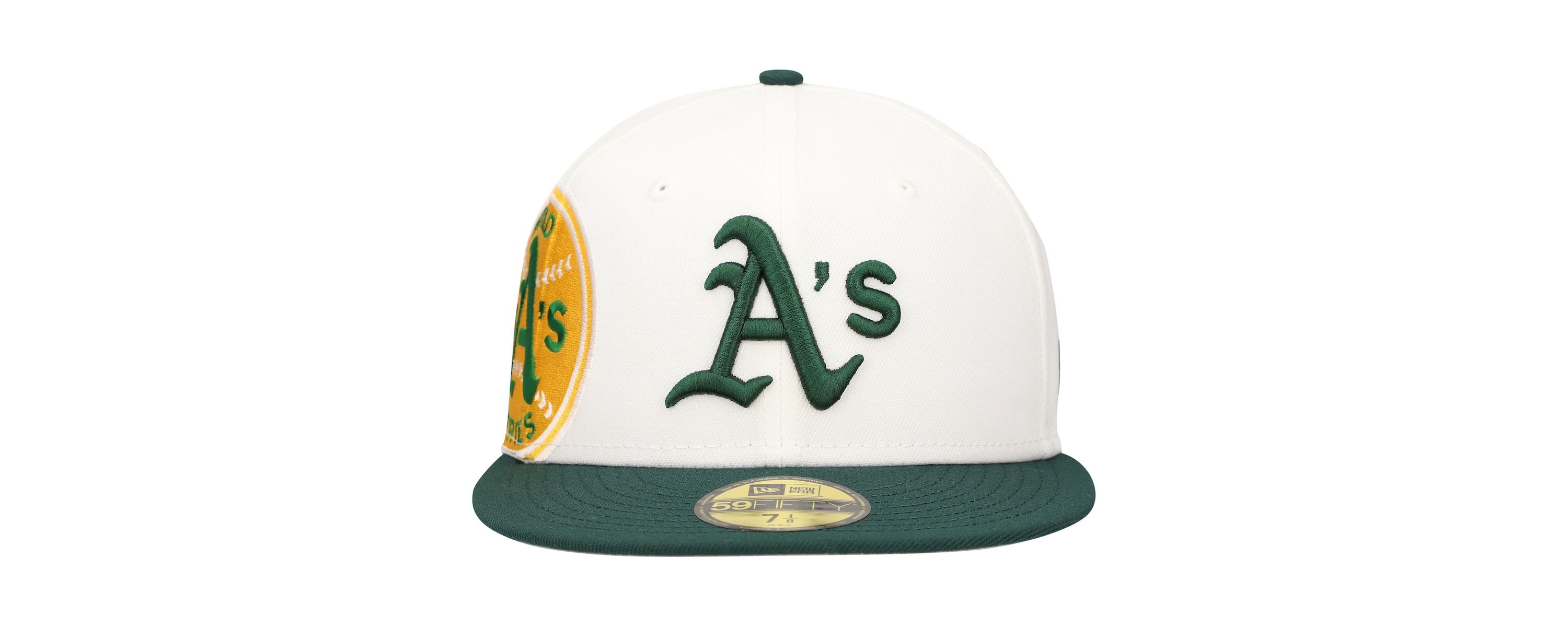 Oakland Athletics MLB White/Green Athletics Major Sidepatch 59FIFTY Fitted Hat