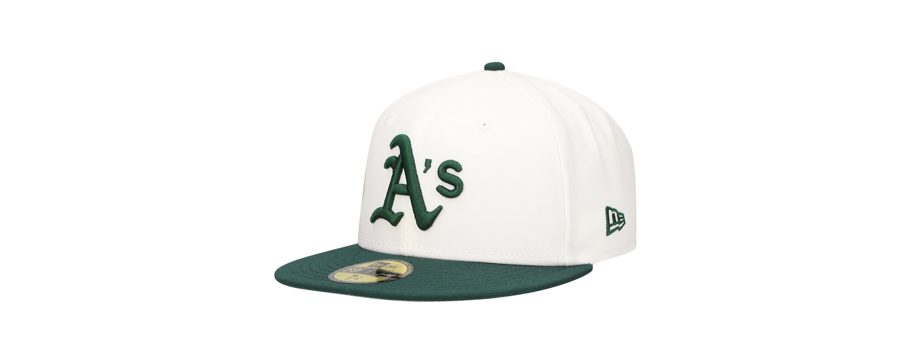 Oakland Athletics MLB White/Green Athletics Major Sidepatch 59FIFTY Fitted Hat