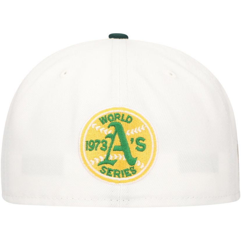 Oakland Athletics MLB White/Green Athletics Major Sidepatch 59FIFTY Fitted Hat