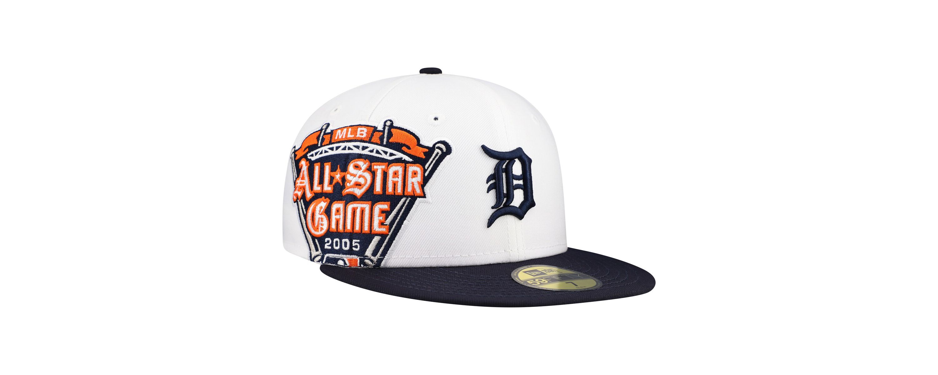 MLB White/Navy Detroit Tigers Major Sidepatch 59FIFTY Fitted Hat