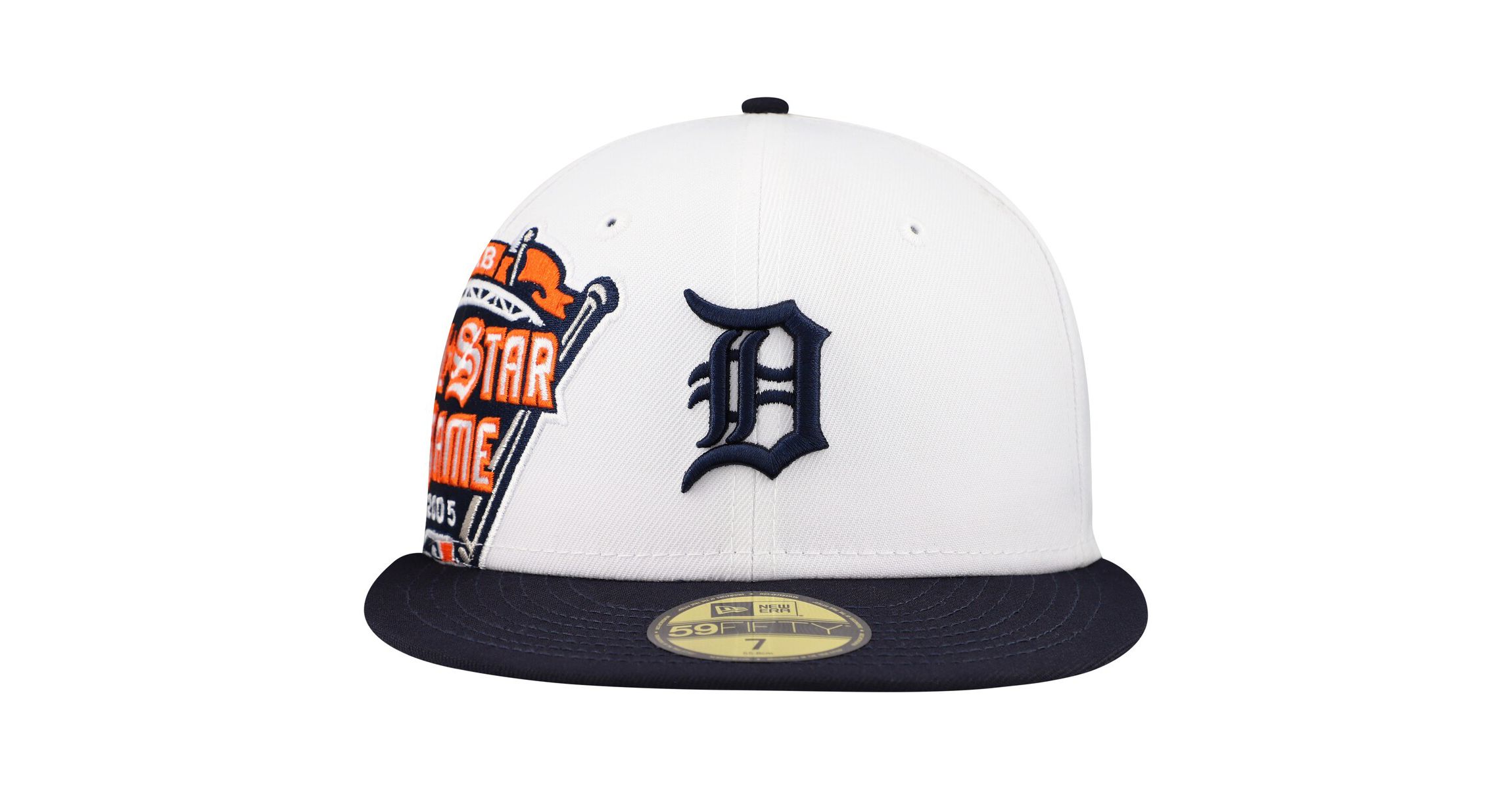 MLB White/Navy Detroit Tigers Major Sidepatch 59FIFTY Fitted Hat