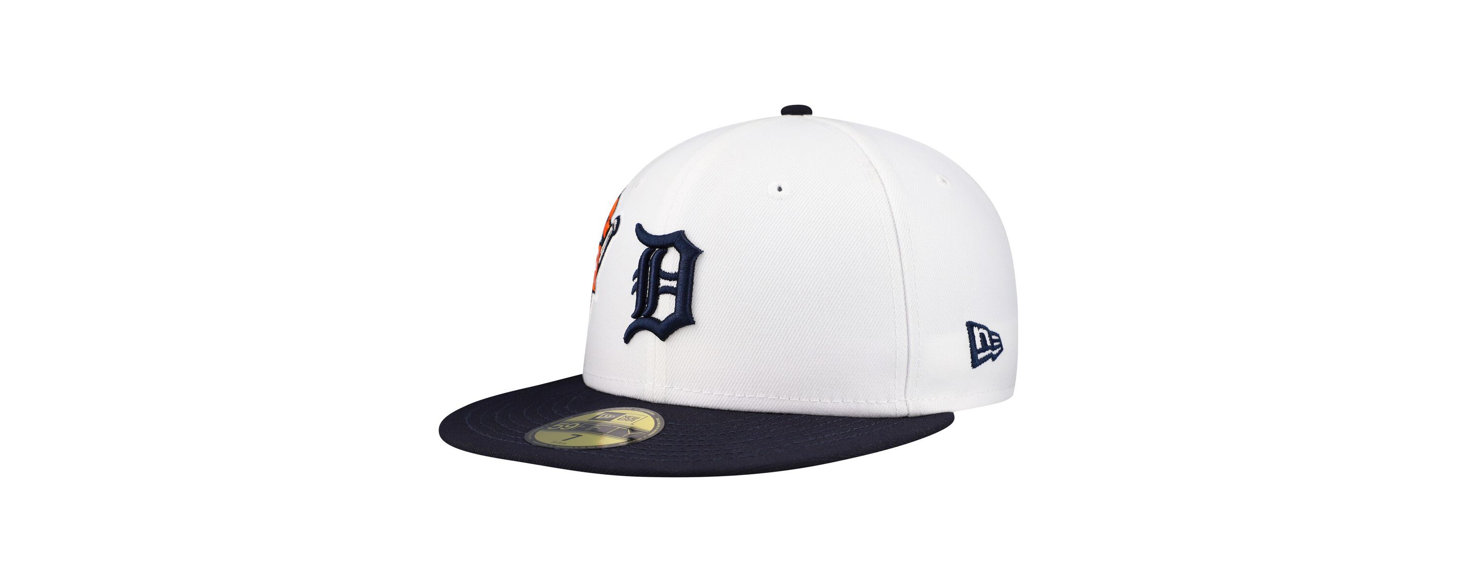 MLB White/Navy Detroit Tigers Major Sidepatch 59FIFTY Fitted Hat