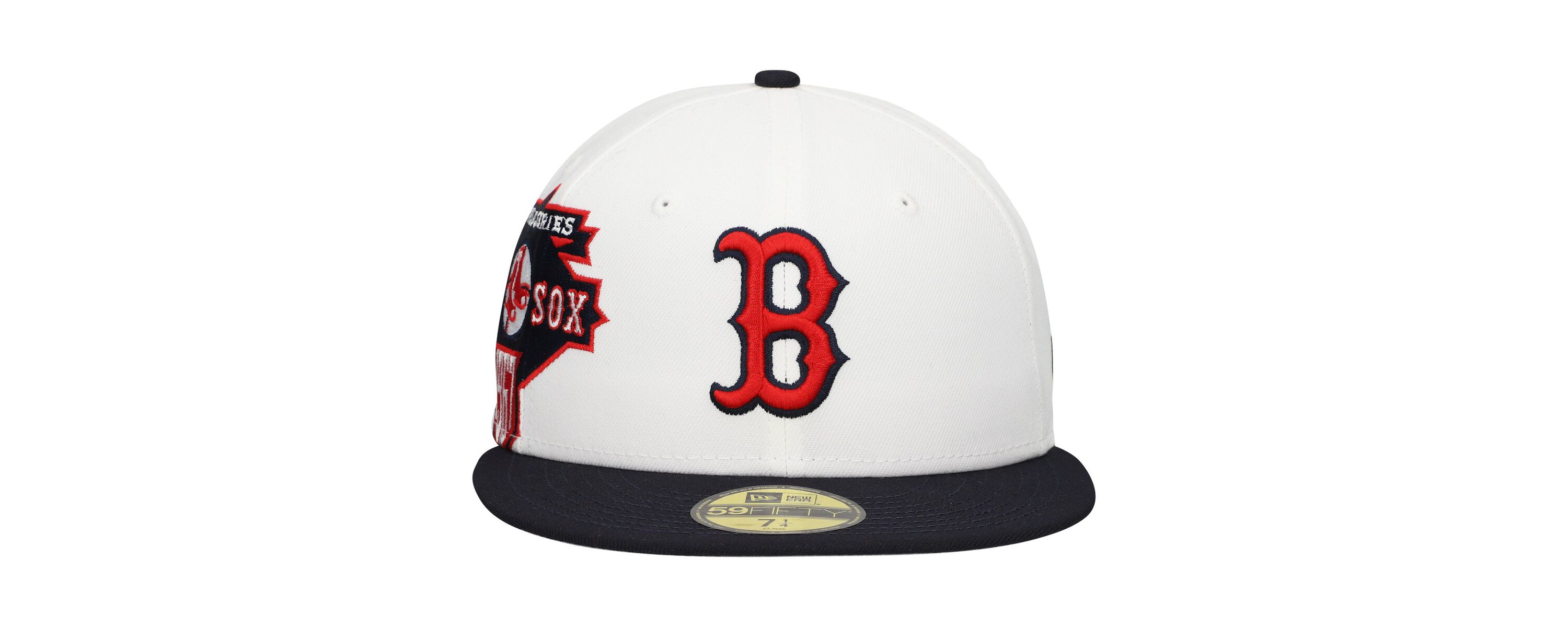 Boston Red Sox MLB White/Navy Boston Sox Major Sidepatch 59FIFTY Fitted Hat