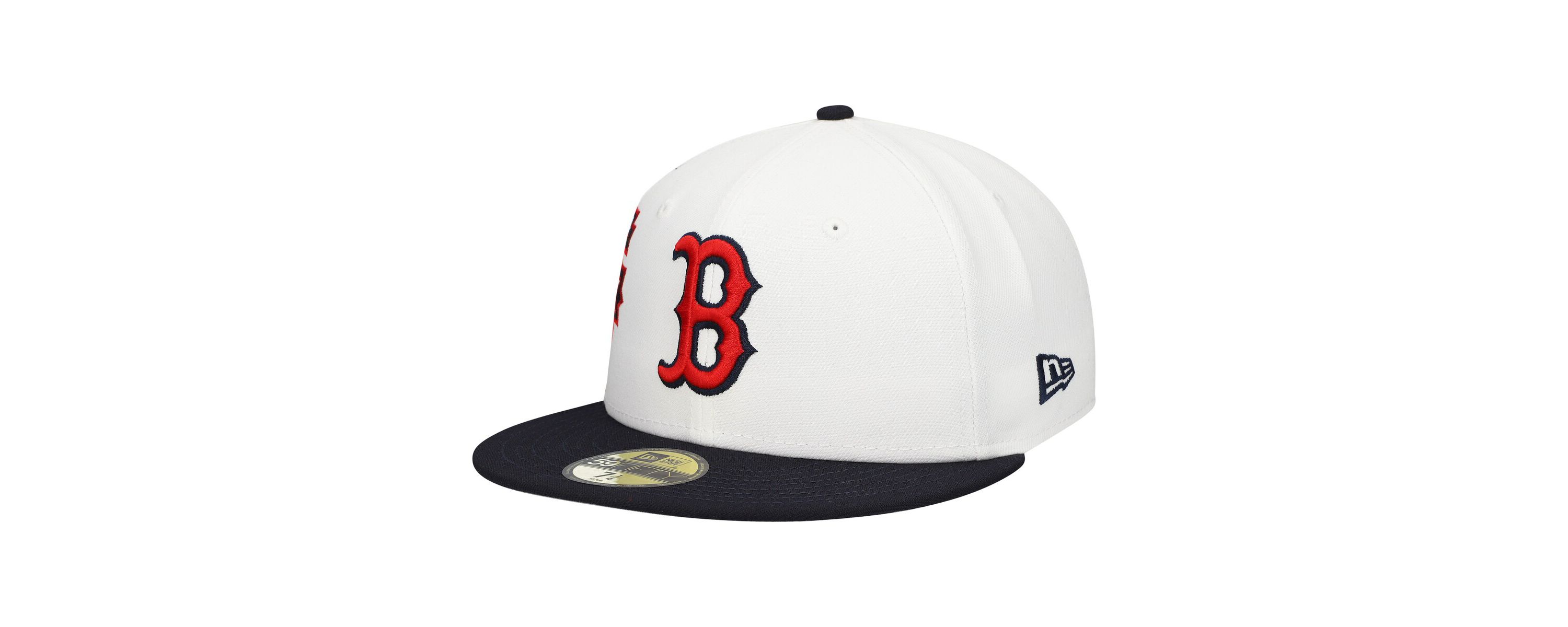 Boston Red Sox MLB White/Navy Boston Sox Major Sidepatch 59FIFTY Fitted Hat