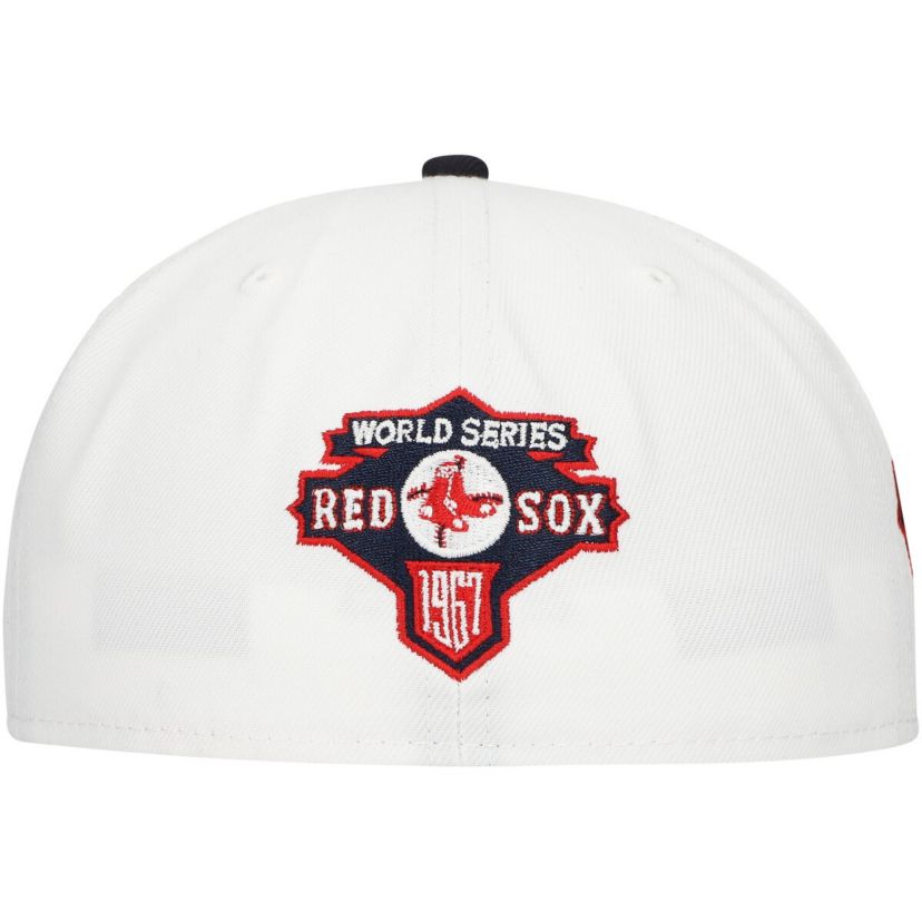 Boston Red Sox MLB White/Navy Boston Sox Major Sidepatch 59FIFTY Fitted Hat