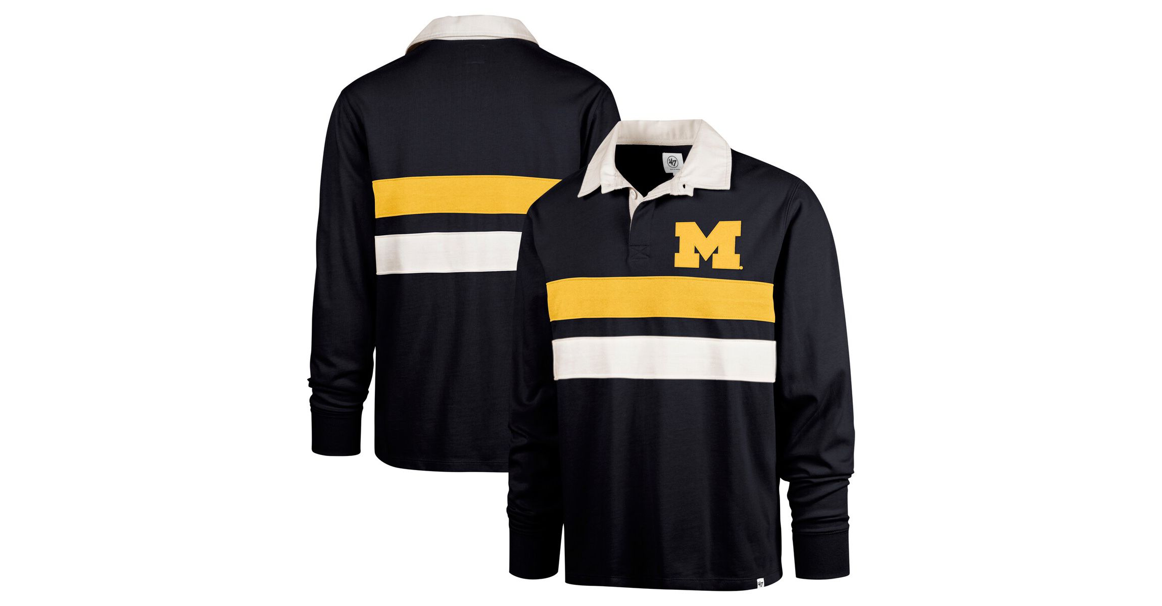 NCAA Michigan Wolverines Clubhouse Knox Thames Long Sleeve Rugby Polo