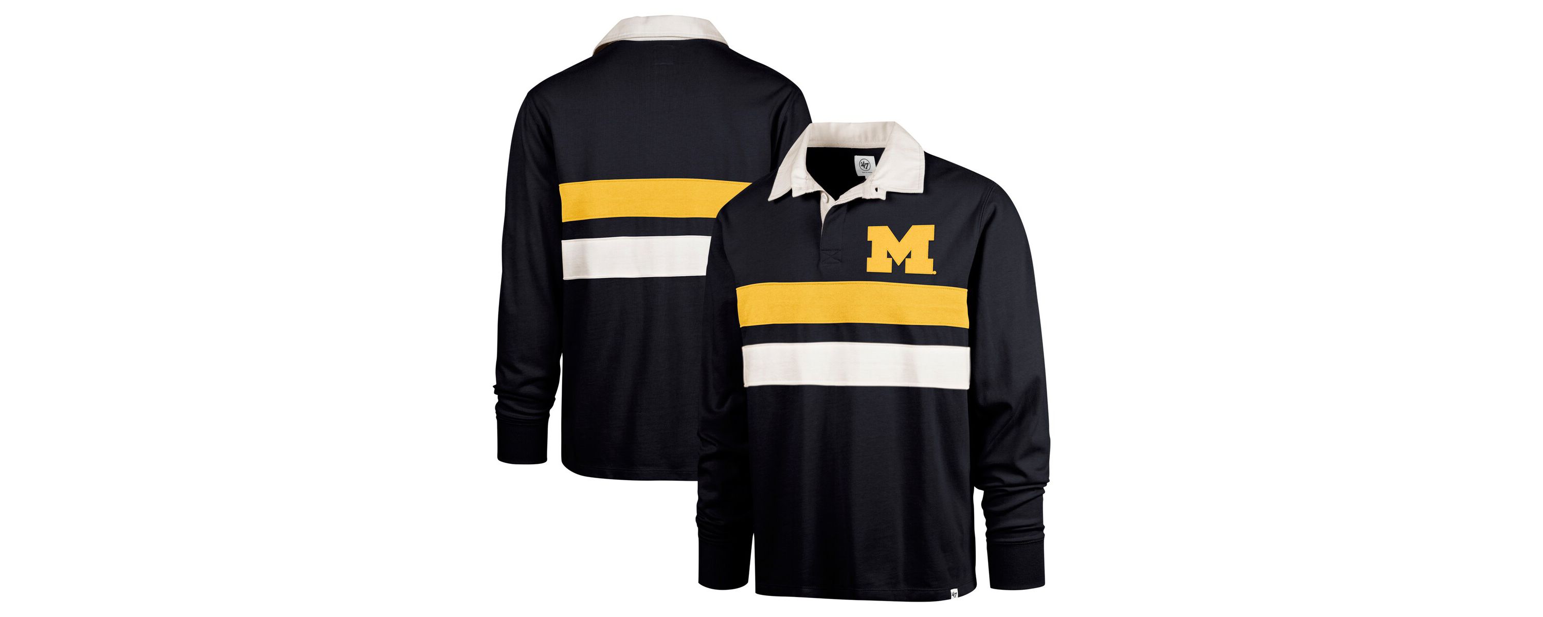 NCAA Michigan Wolverines Clubhouse Knox Thames Long Sleeve Rugby Polo