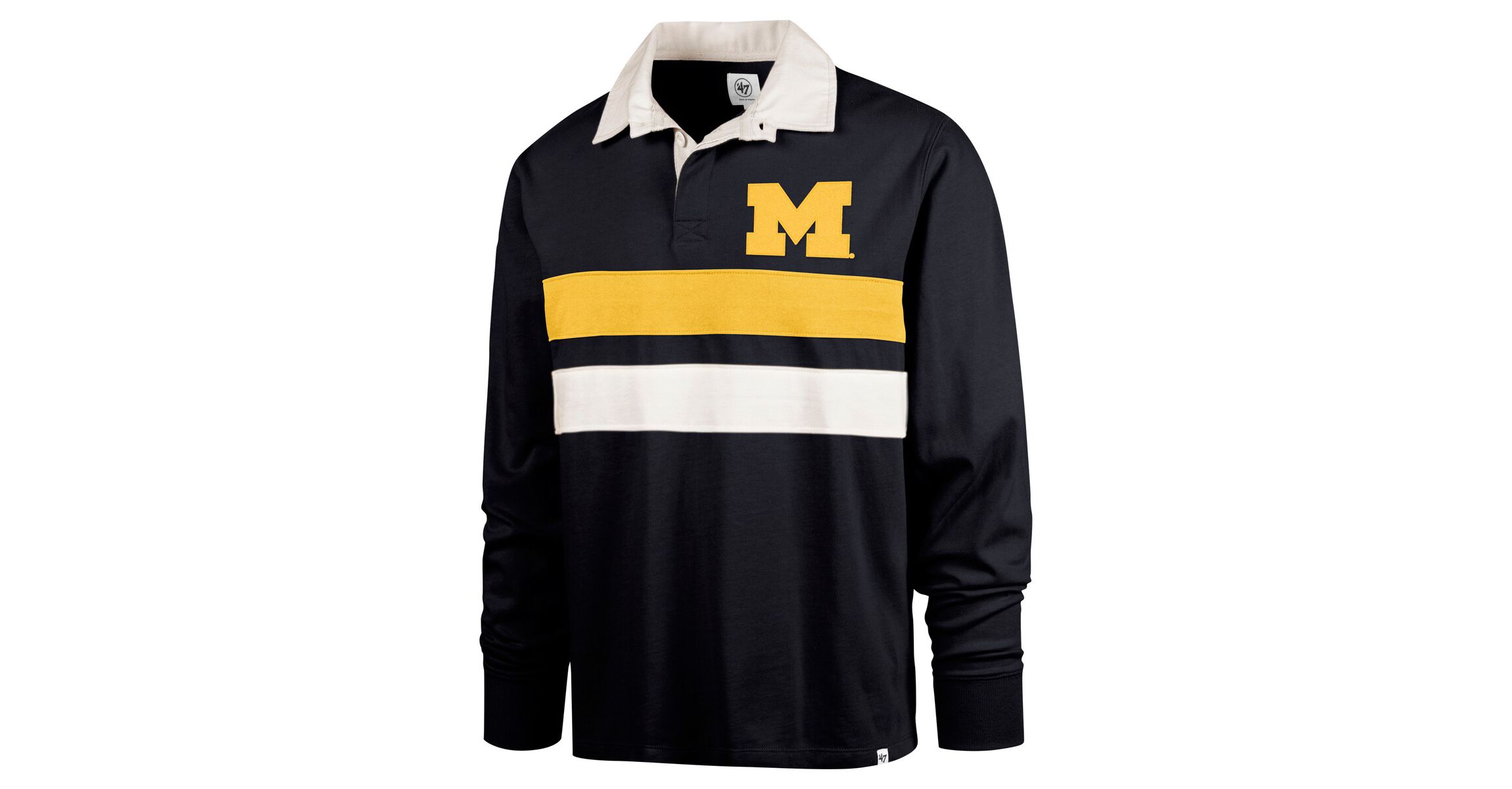 NCAA Michigan Wolverines Clubhouse Knox Thames Long Sleeve Rugby Polo