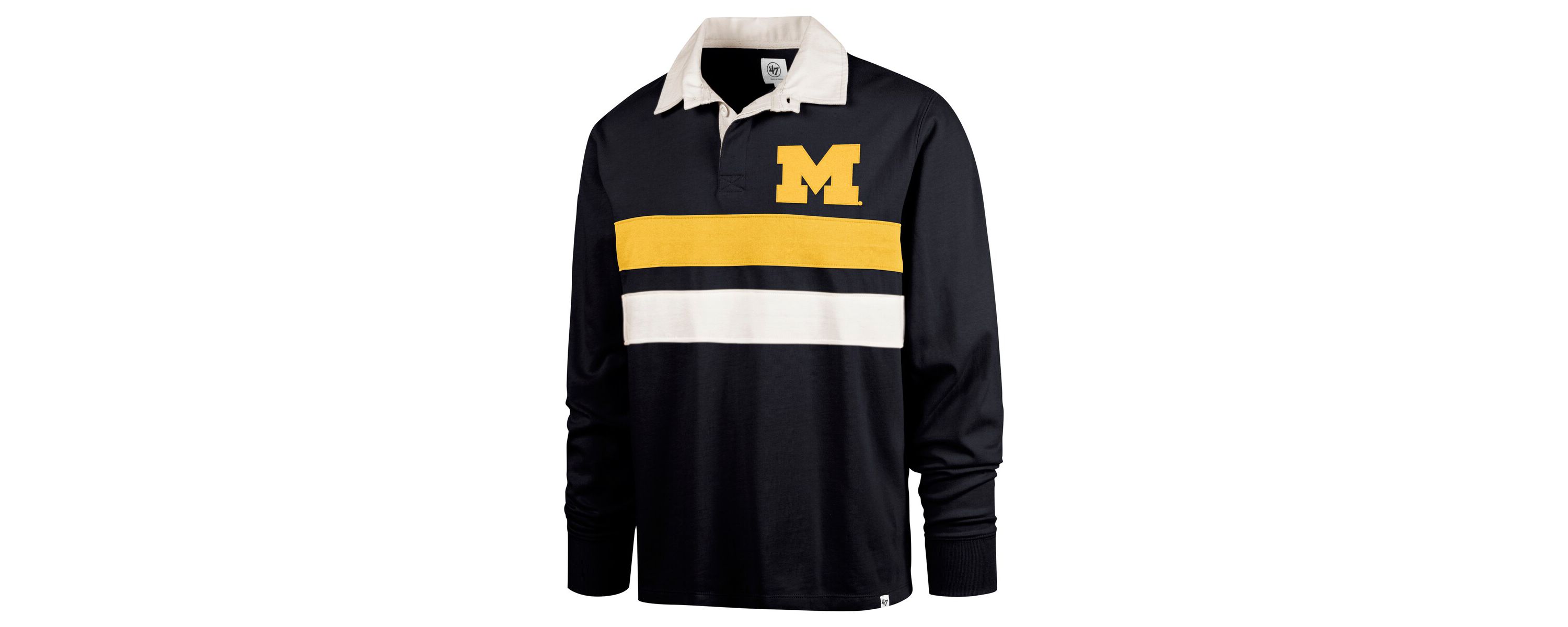 NCAA Michigan Wolverines Clubhouse Knox Thames Long Sleeve Rugby Polo