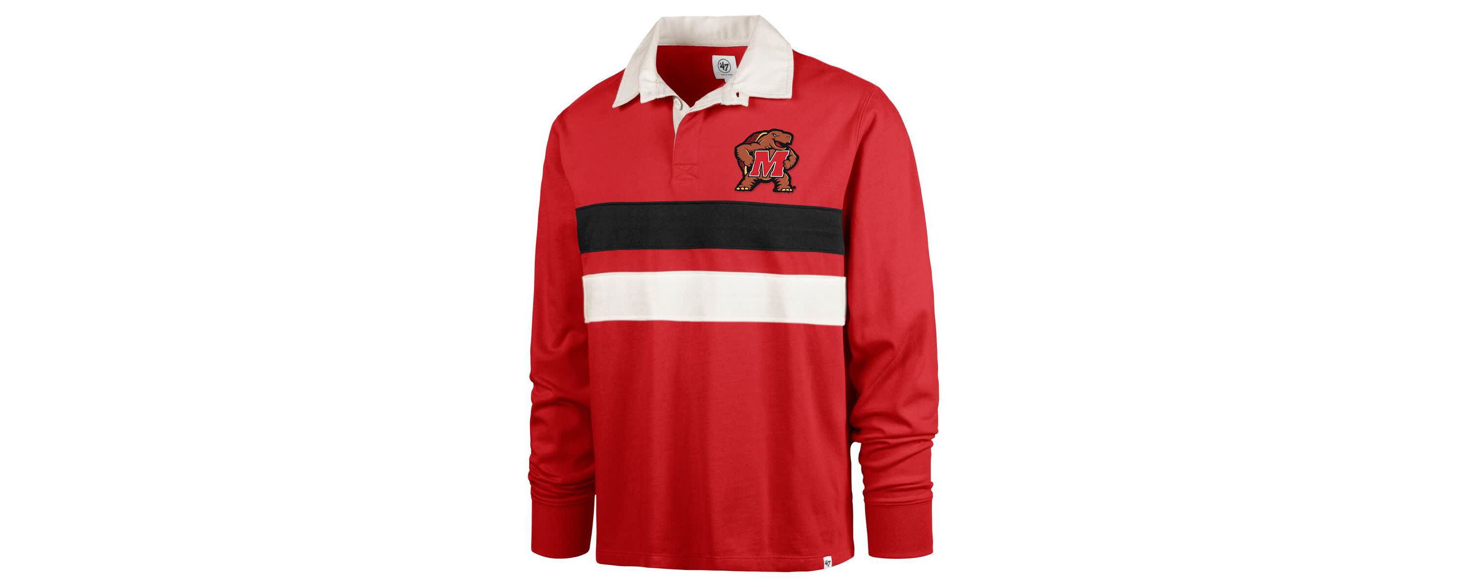 NCAA Maryland Terrapins Clubhouse Knox Thames Long Sleeve Rugby Polo