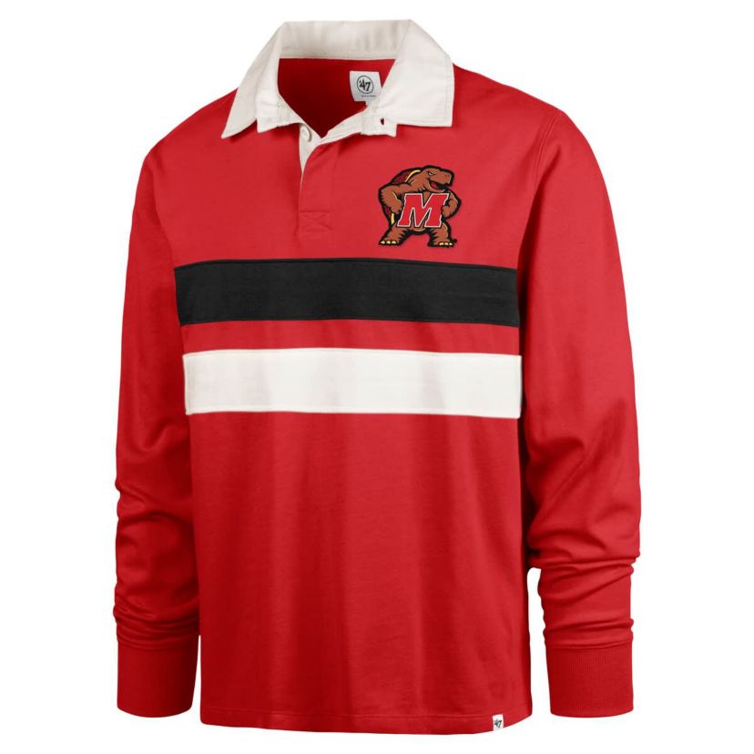 NCAA Maryland Terrapins Clubhouse Knox Thames Long Sleeve Rugby Polo