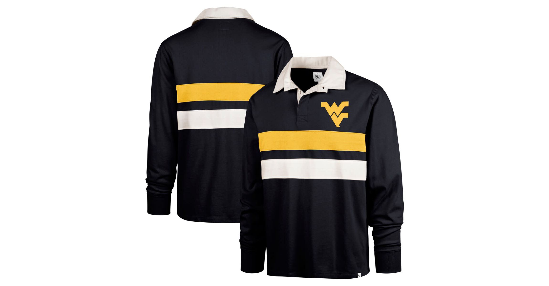 NCAA West Virginia Mountaineers Clubhouse Knox Thames Long Sleeve Rugby Polo