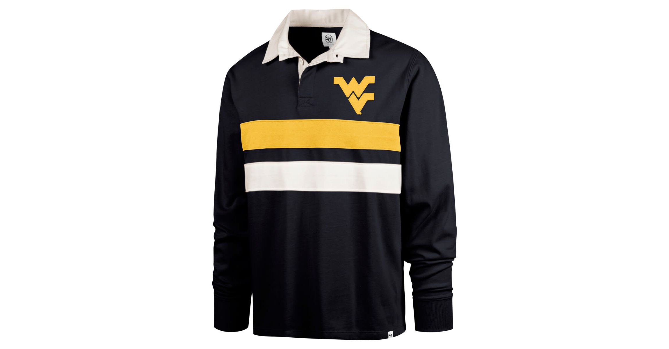 NCAA West Virginia Mountaineers Clubhouse Knox Thames Long Sleeve Rugby Polo