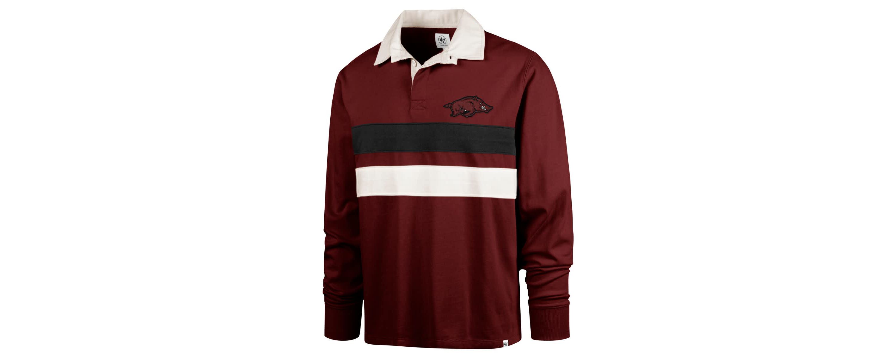 NCAA Arkansas Razorbacks Clubhouse Knox Thames Long Sleeve Rugby Polo