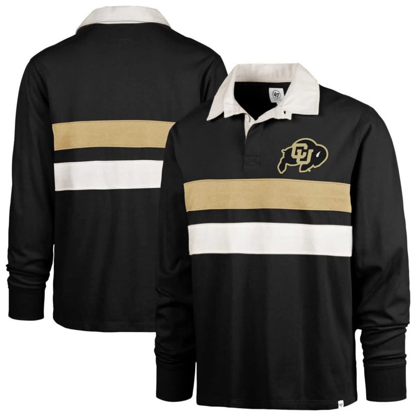 NCAA Colorado Buffaloes Clubhouse Knox Thames Long Sleeve Rugby Polo