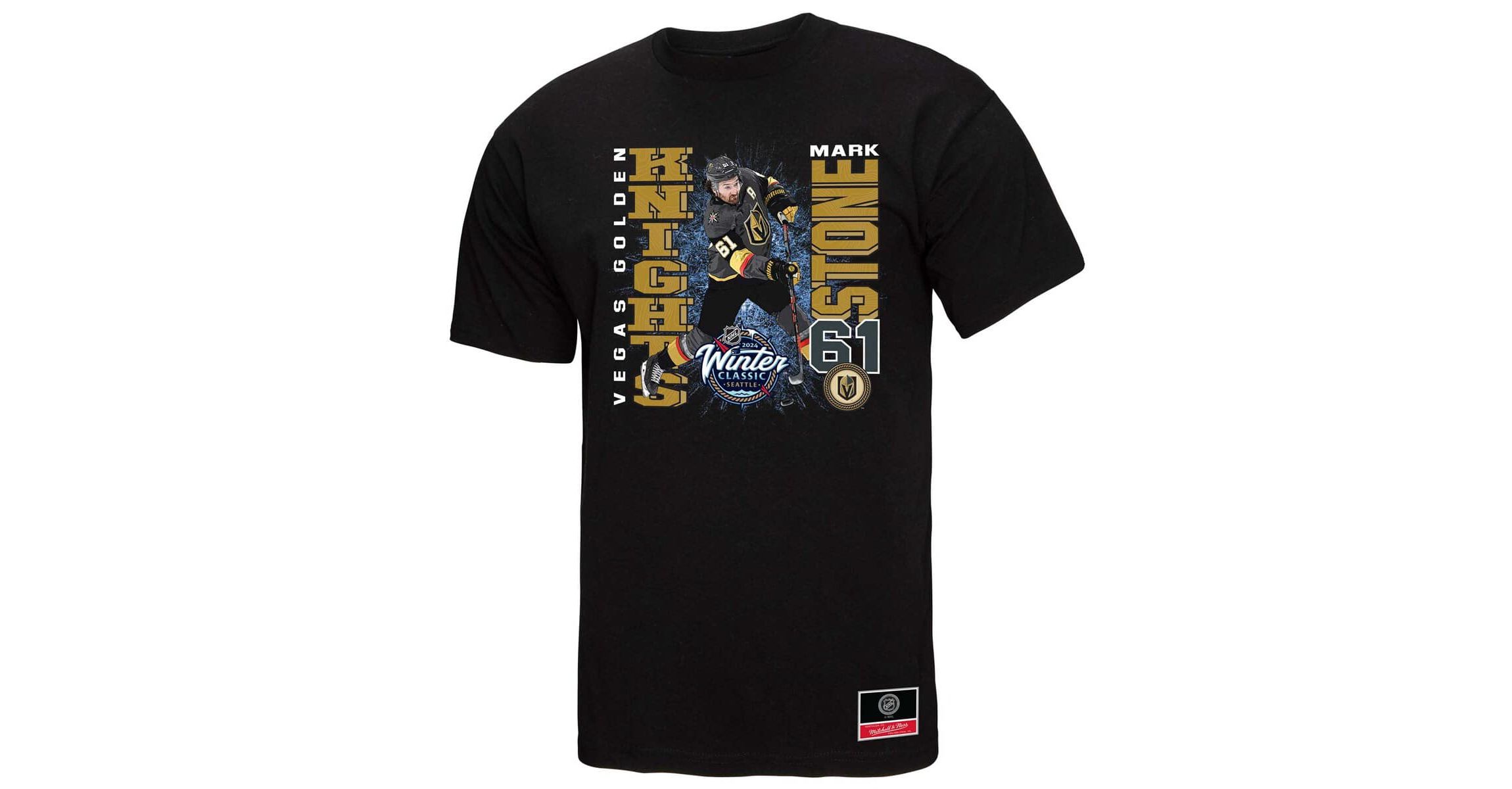 NHL Mark Vegas Golden Knights 2024 NHL Winter Classic Player Graphic T-Shirt