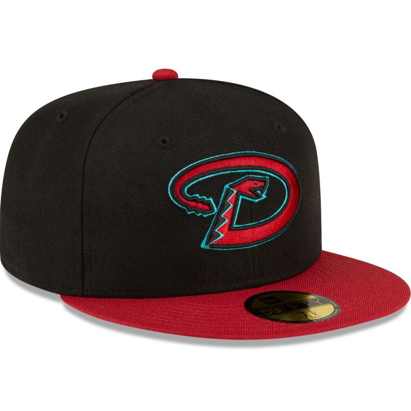 MLB Black/Red Arizona Diamondbacks Road Authentic Collection On-Field 59FIFTY Fitted Hat