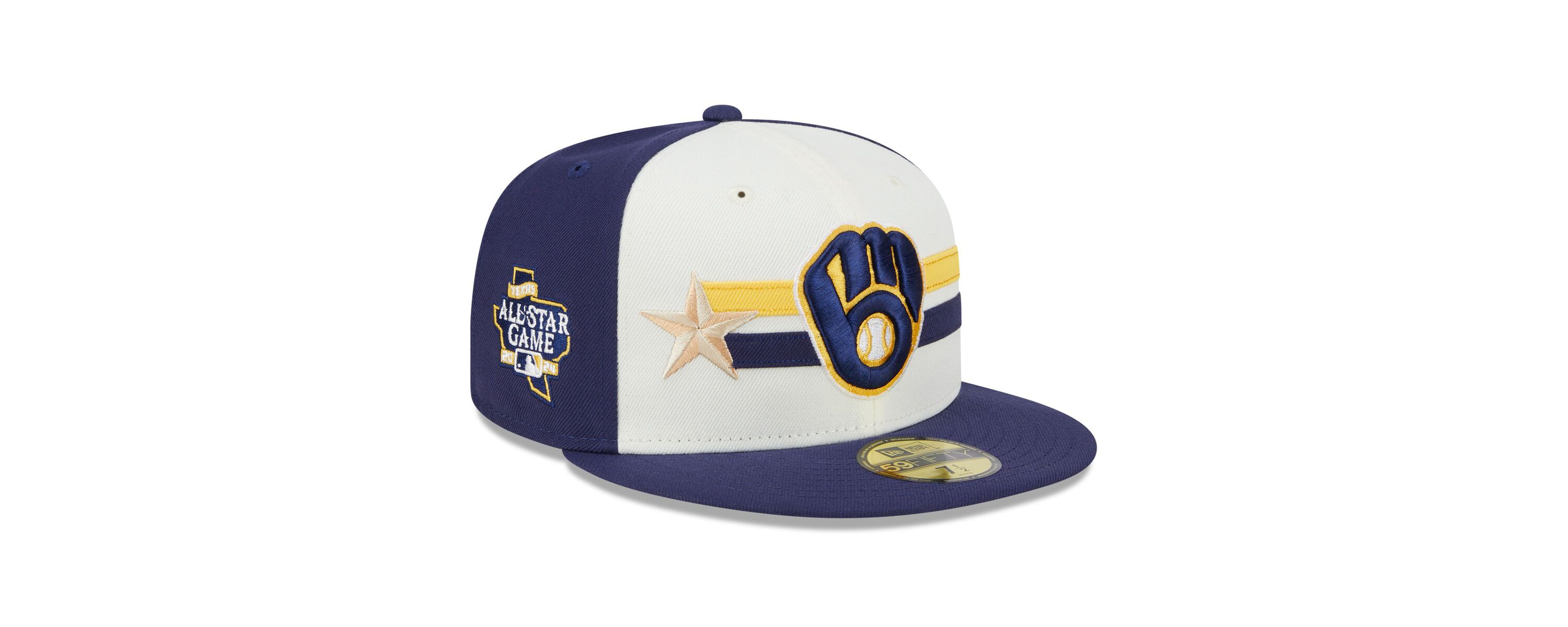 MLB Cream/Navy Milwaukee Brewers 2024 MLB All-Star Game Workout 59FIFTY Fitted Hat