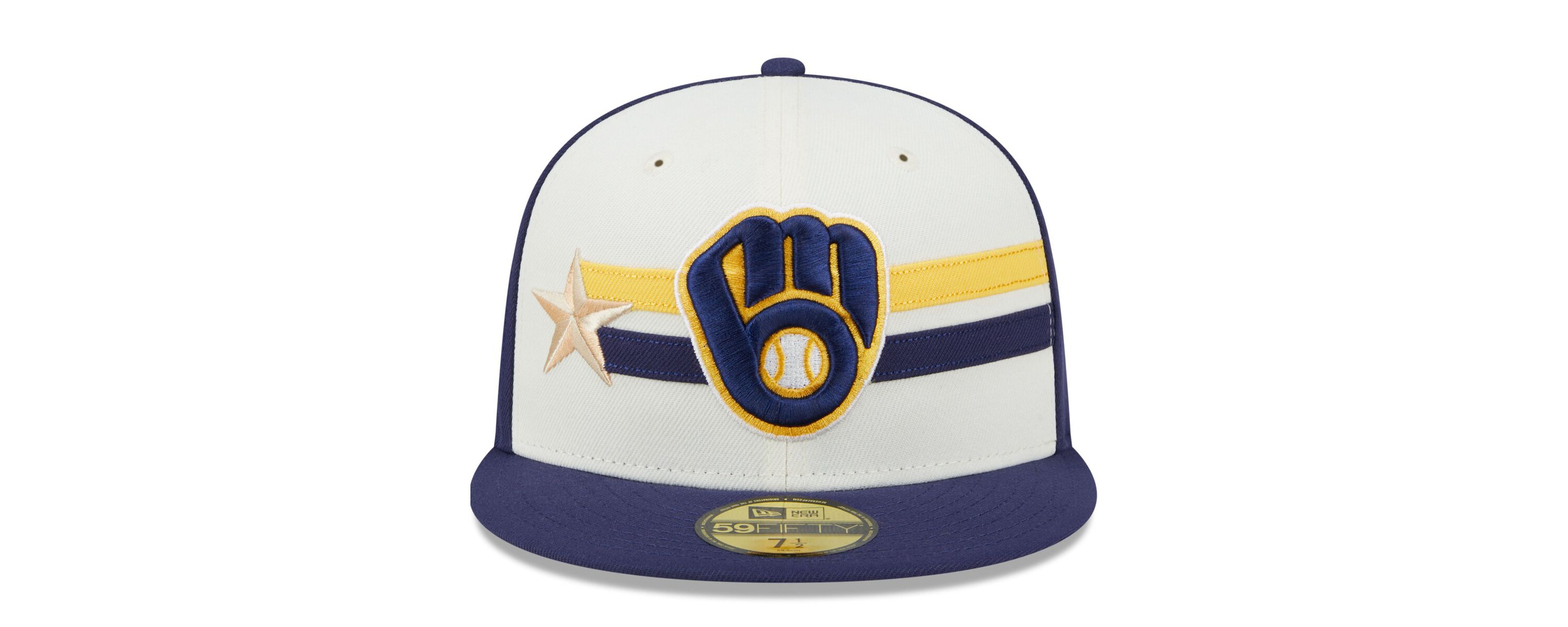 MLB Cream/Navy Milwaukee Brewers 2024 MLB All-Star Game Workout 59FIFTY Fitted Hat