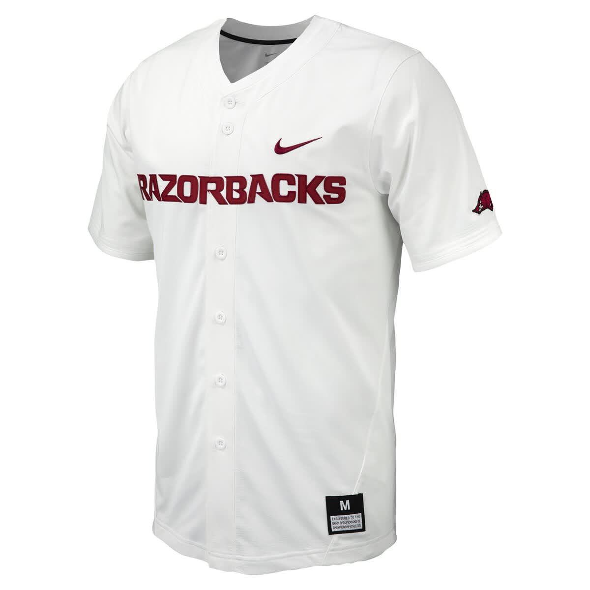 Nike® NCAA Nike Arkansas Razorbacks Replica Full-Button Baseball Jersey ...
