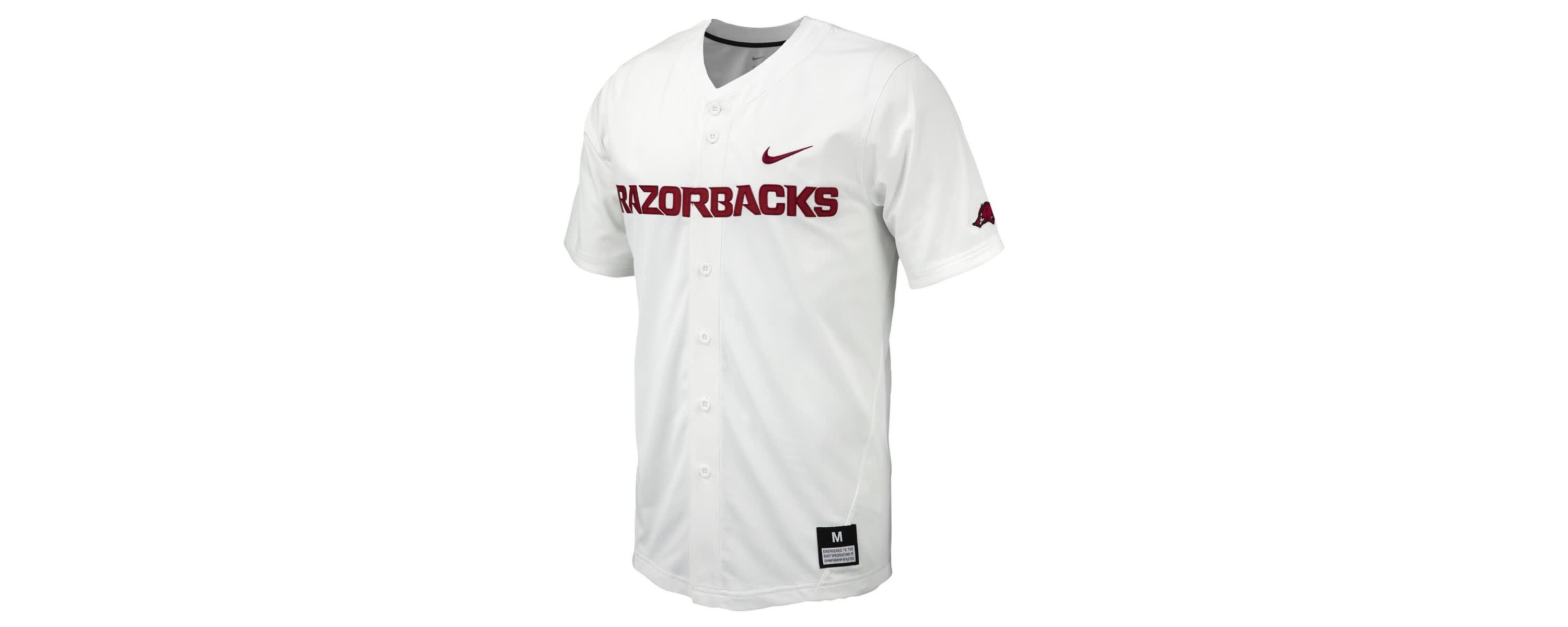 NCAA Nike Arkansas Razorbacks Replica Full-Button Baseball Jersey