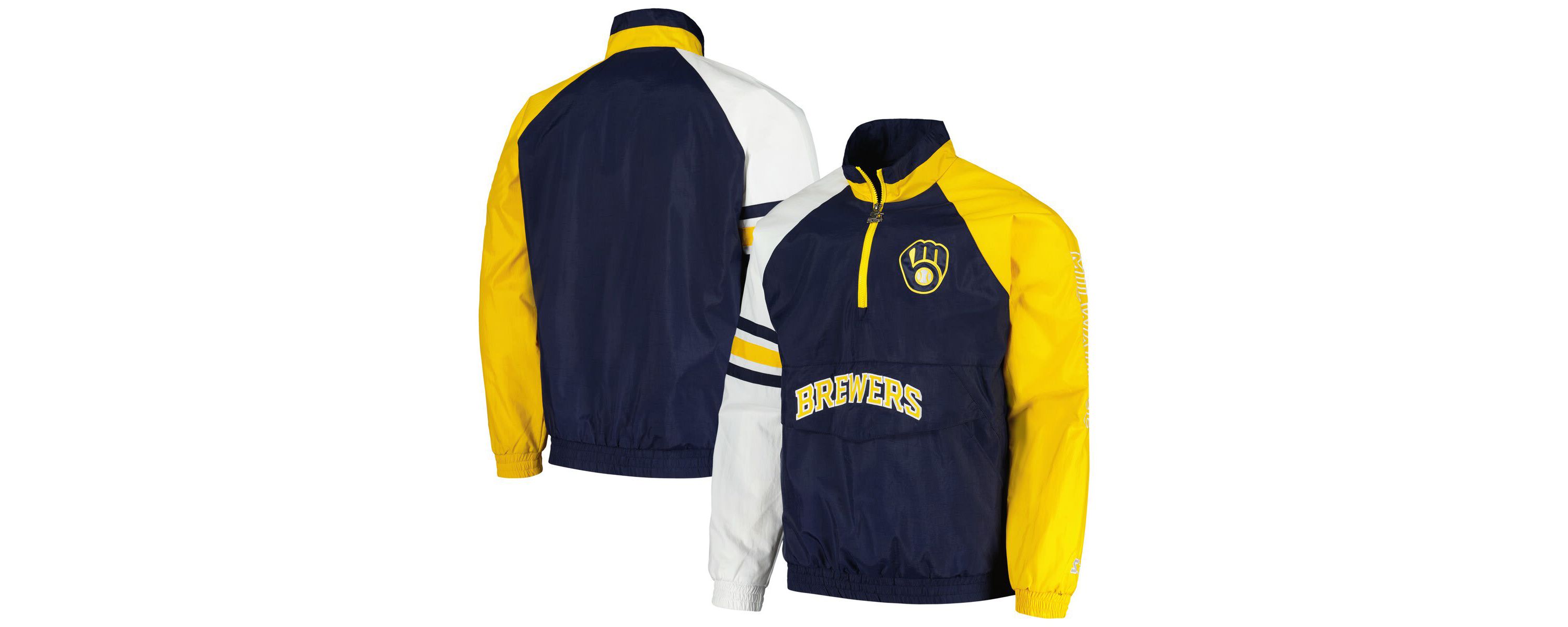 MLB Milwaukee Brewers Elite Raglan Half-Zip Jacket