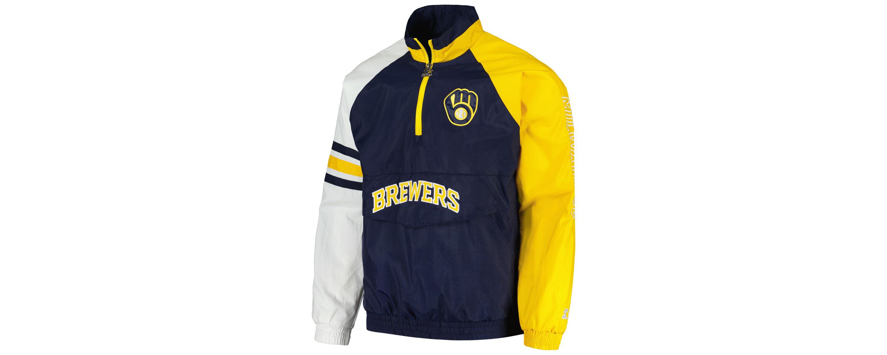 MLB Milwaukee Brewers Elite Raglan Half-Zip Jacket