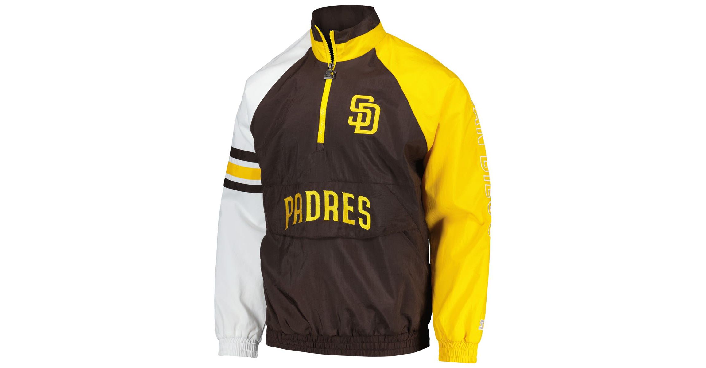 MLB Brown/Gold San Diego Padres Elite Raglan Half-Zip Jacket