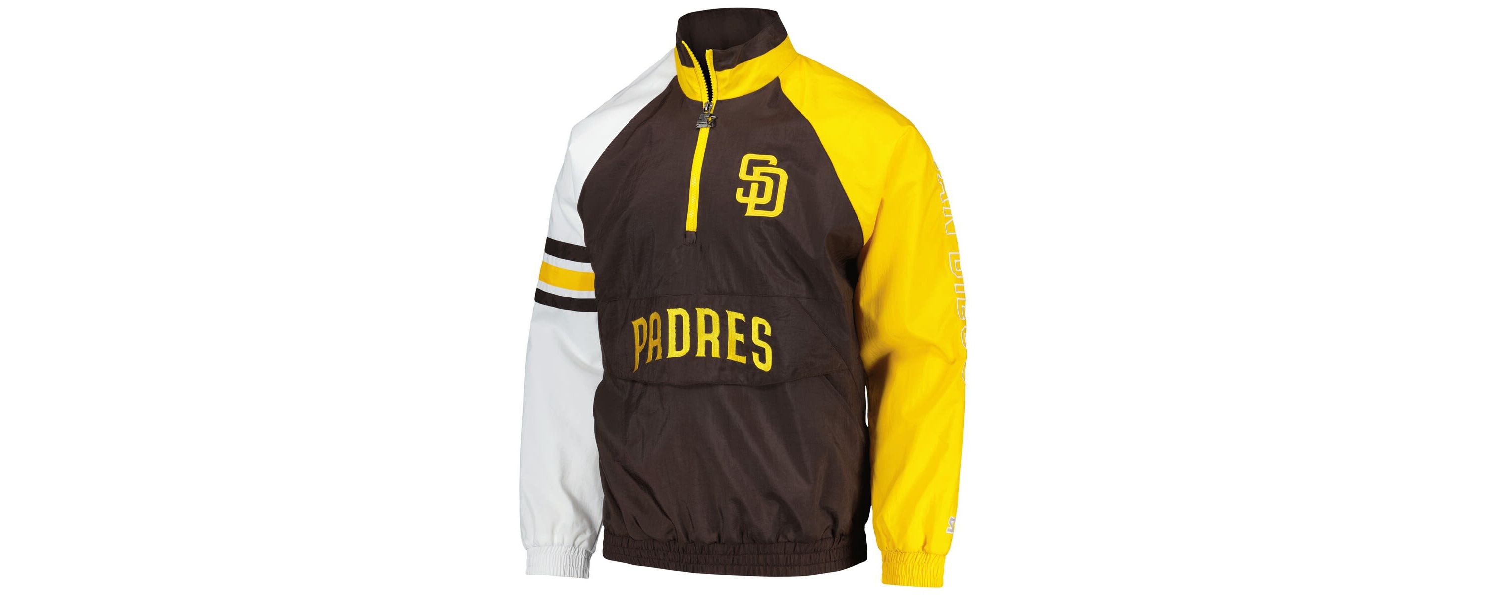 MLB Brown/Gold San Diego Padres Elite Raglan Half-Zip Jacket