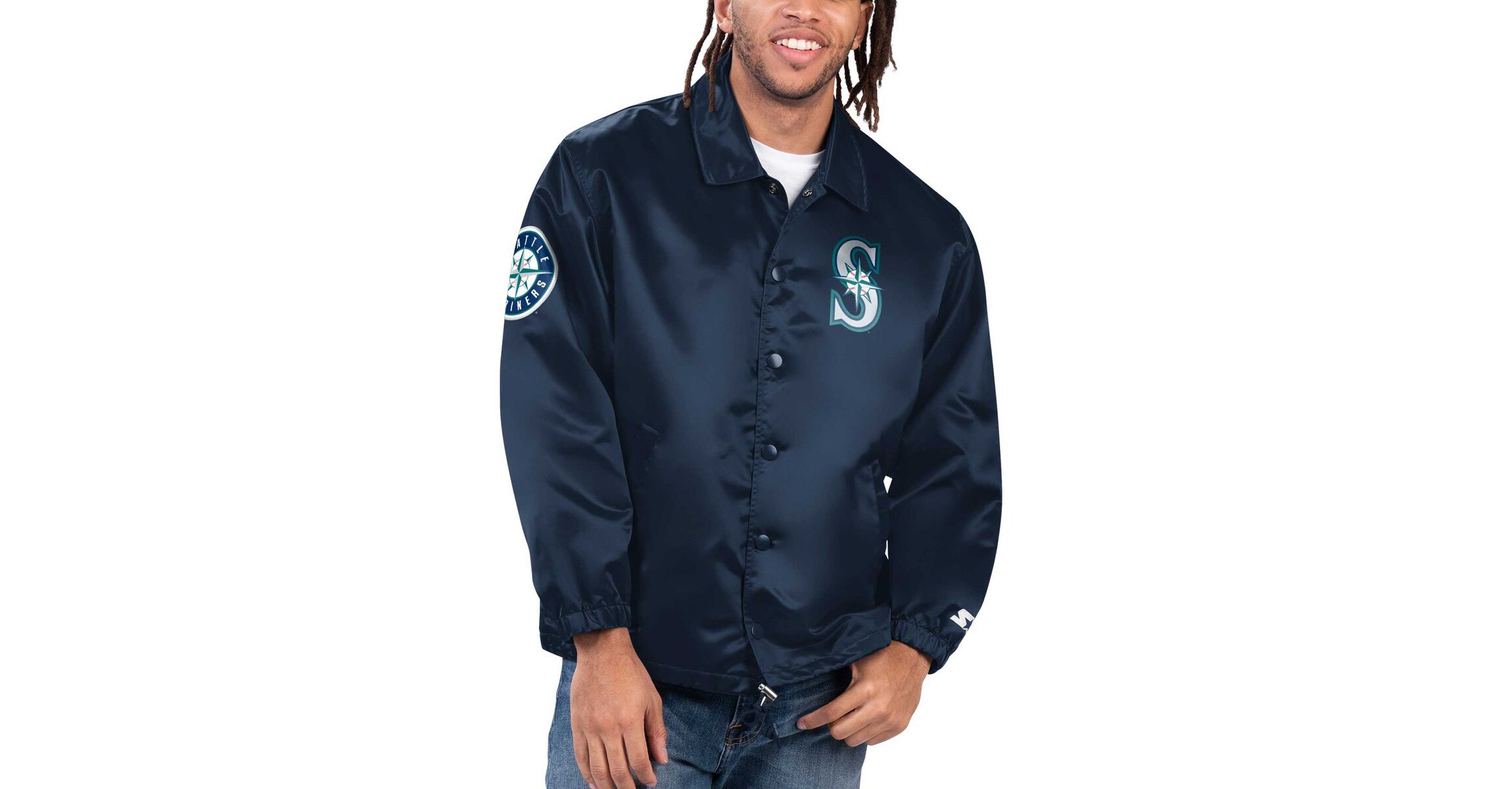 MLB Seattle Mariners Option Route Satin Full-Snap Jacket