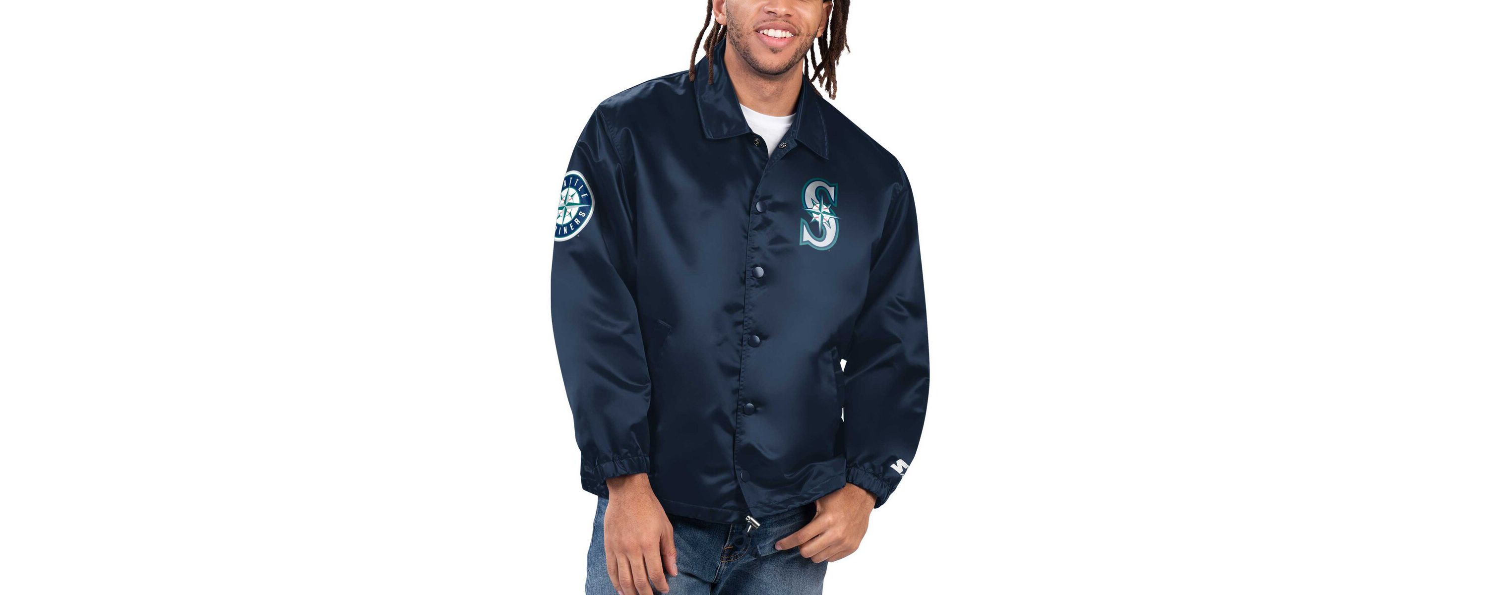 MLB Seattle Mariners Option Route Satin Full-Snap Jacket
