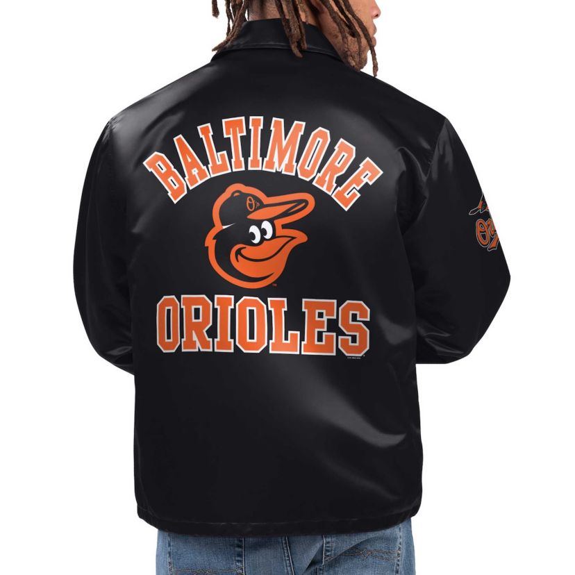 MLB Baltimore Orioles Option Route Satin Full-Snap Jacket