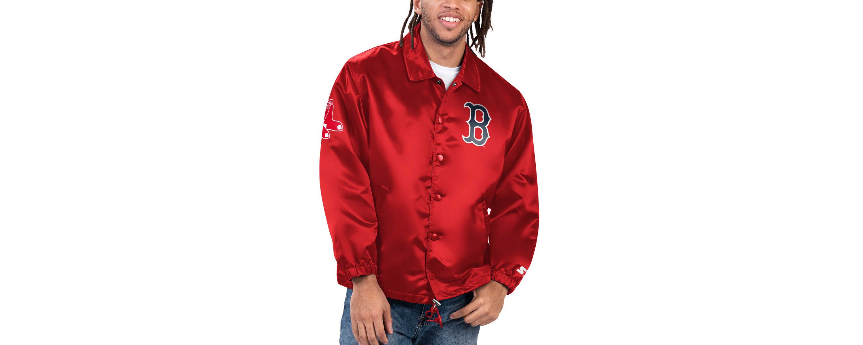 Boston Red Sox MLB Boston Sox Option Route Satin Full-Snap Jacket