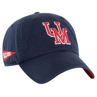 '47 Men's NCAA Ole Miss Rebels Vintage Sure Shot Franchise Fitted Hat, Navy Blue, Medium