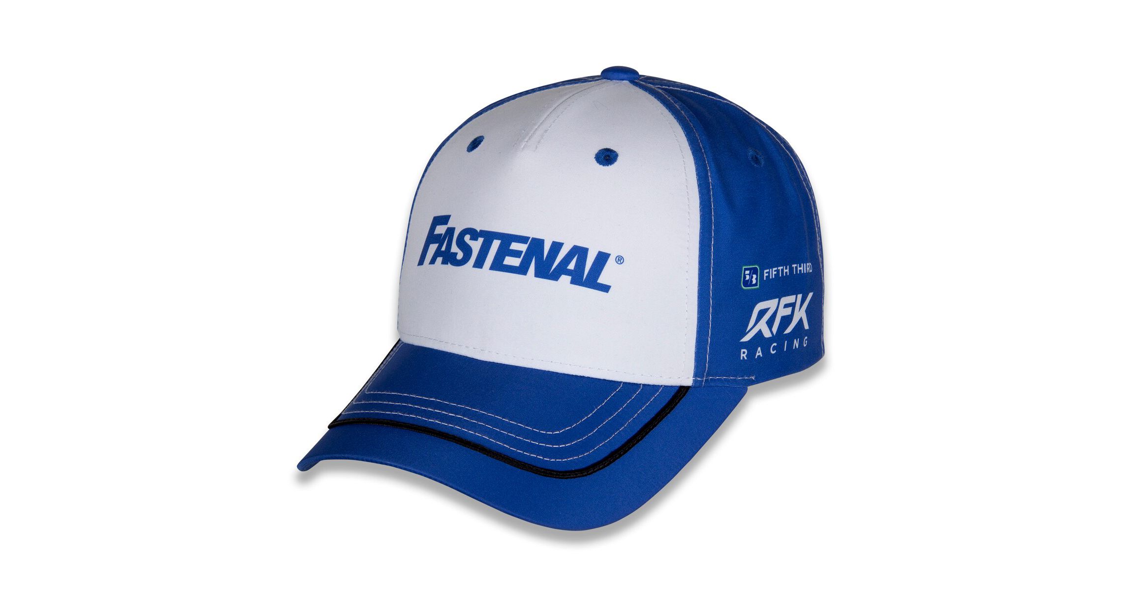 NASCAR White/Blue Chris Buescher Fastenal Uniform Adjustable Hat