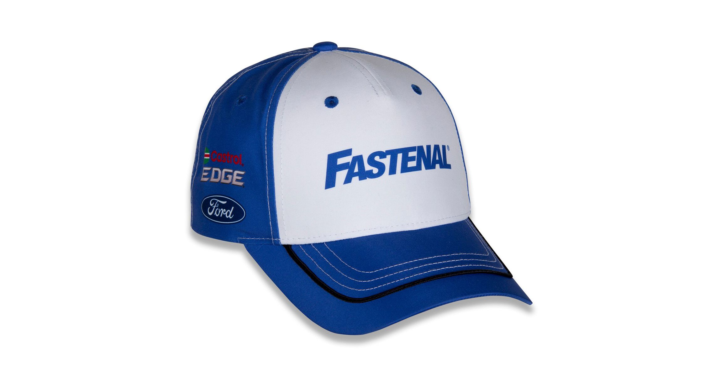NASCAR White/Blue Chris Buescher Fastenal Uniform Adjustable Hat