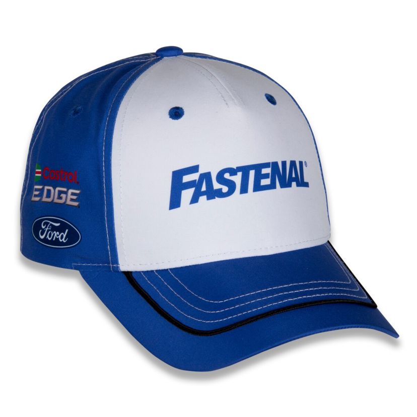 NASCAR White/Blue Chris Buescher Fastenal Uniform Adjustable Hat