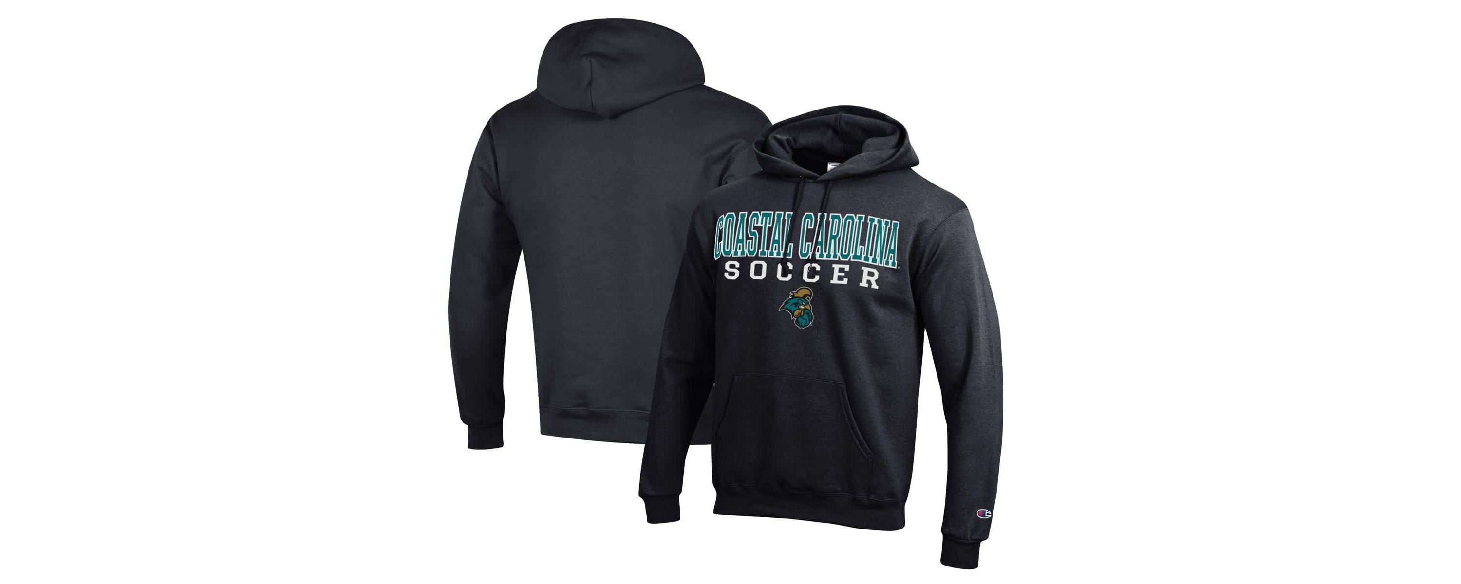 NCAA Coastal Carolina Chanticleers Soccer Stack Logo Powerblend Pullover Hoodie