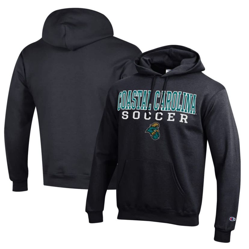 NCAA Coastal Carolina Chanticleers Soccer Stack Logo Powerblend Pullover Hoodie