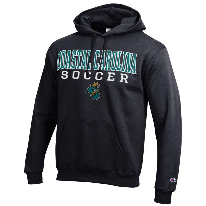 NCAA Coastal Carolina Chanticleers Soccer Stack Logo Powerblend Pullover Hoodie