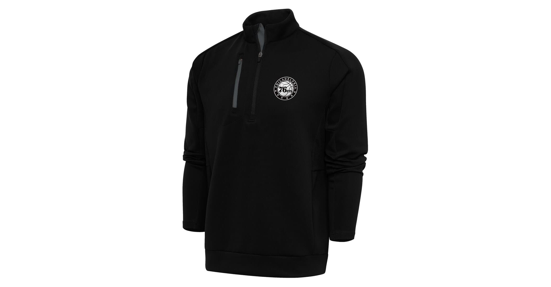 NBA Philadelphia 76ers Metallic Logo Generation Quarter-Zip Pullover Top