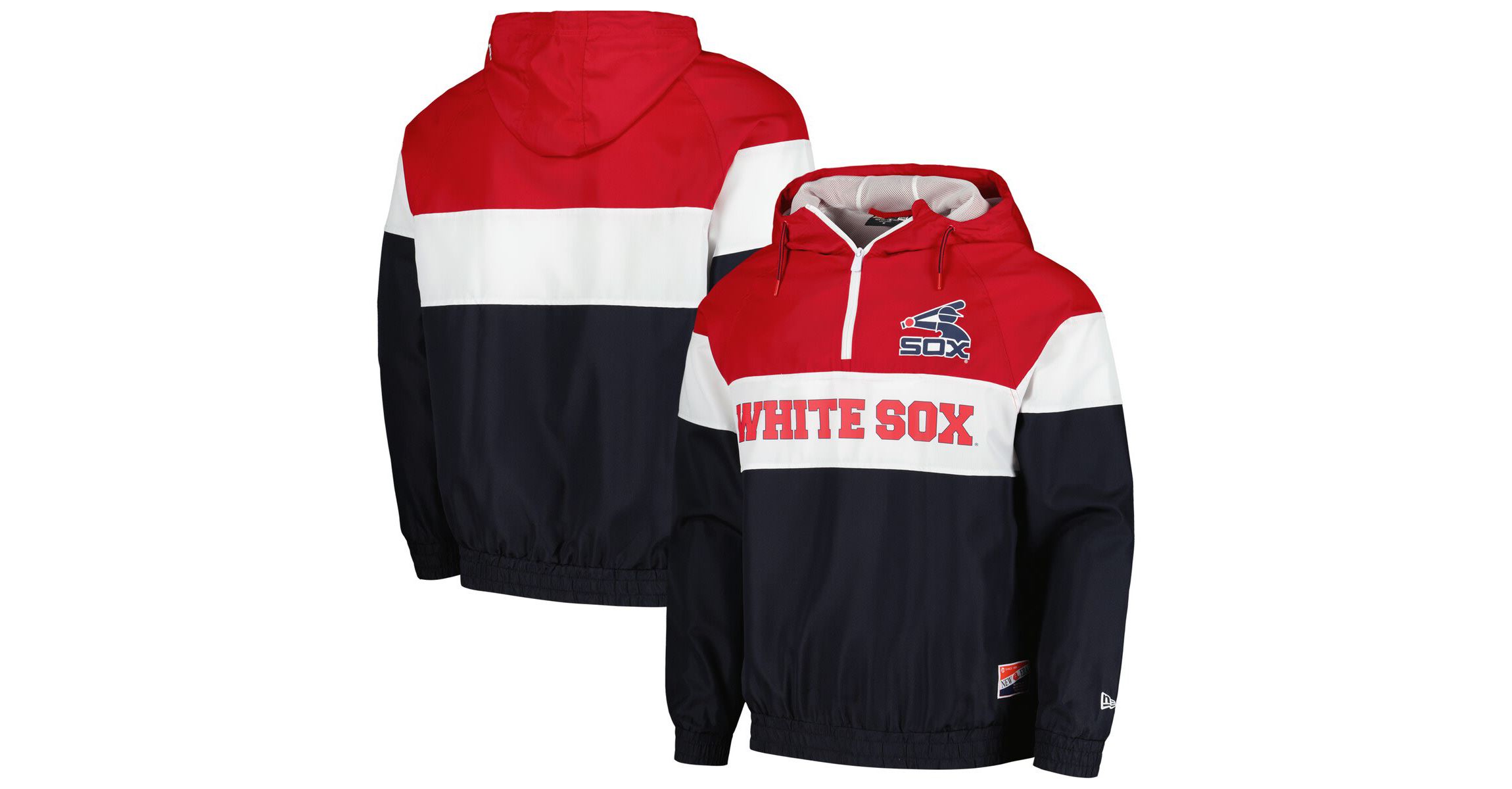 Chicago White Sox MLB Chicago Sox Ripstop Raglan Quarter-Zip Hoodie Windbreaker Jacket