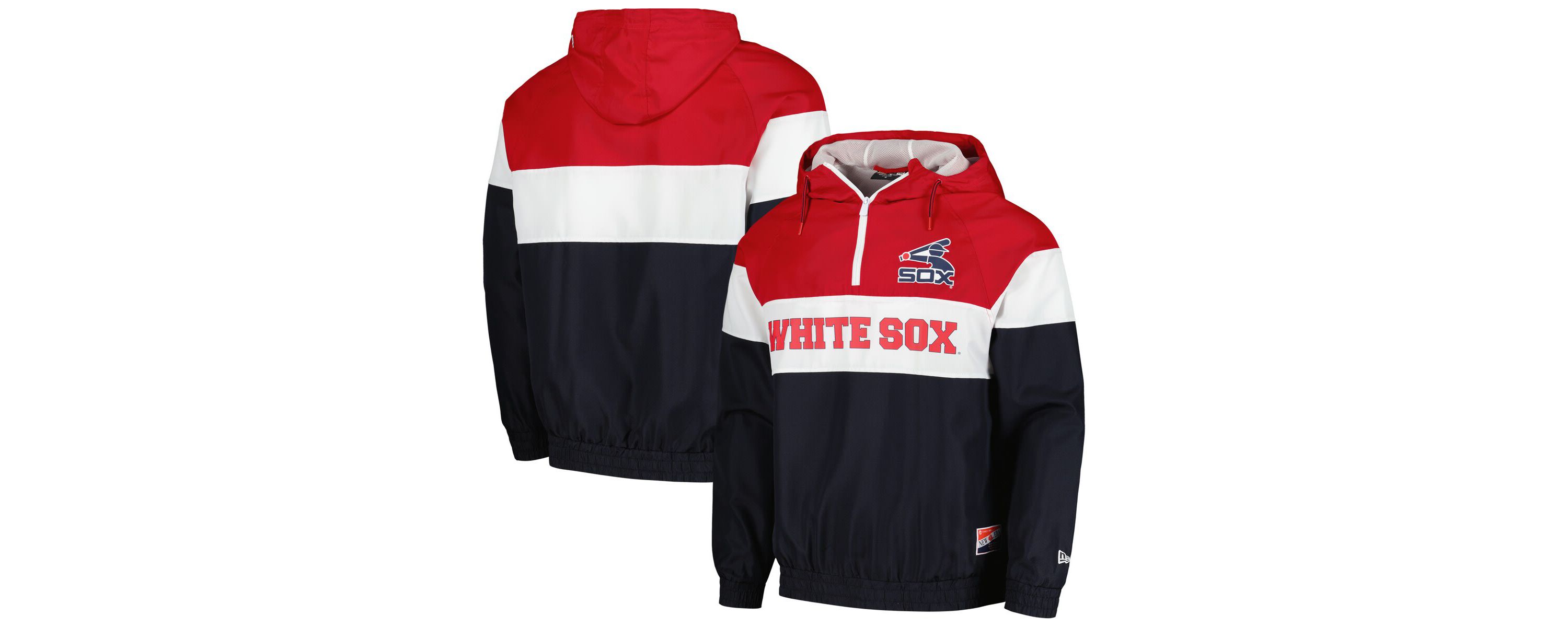 Chicago White Sox MLB Chicago Sox Ripstop Raglan Quarter-Zip Hoodie Windbreaker Jacket